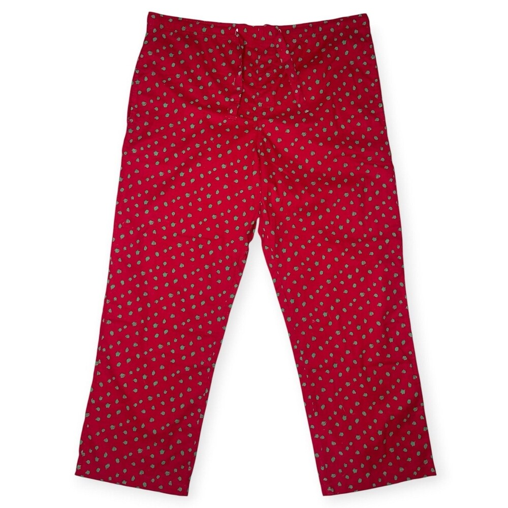 Old Navy Flannel Pajama Loungewear Pants Mens XL Red Green Polka Dots Christmas